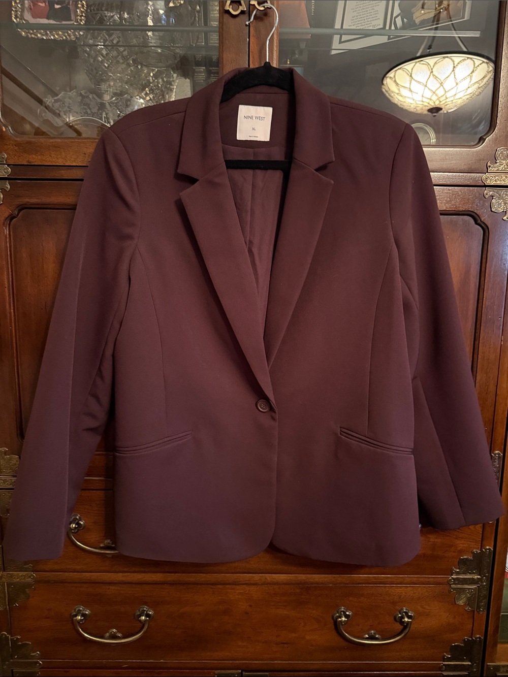 Nine West Women's Plum Single-Button Suit Jacket